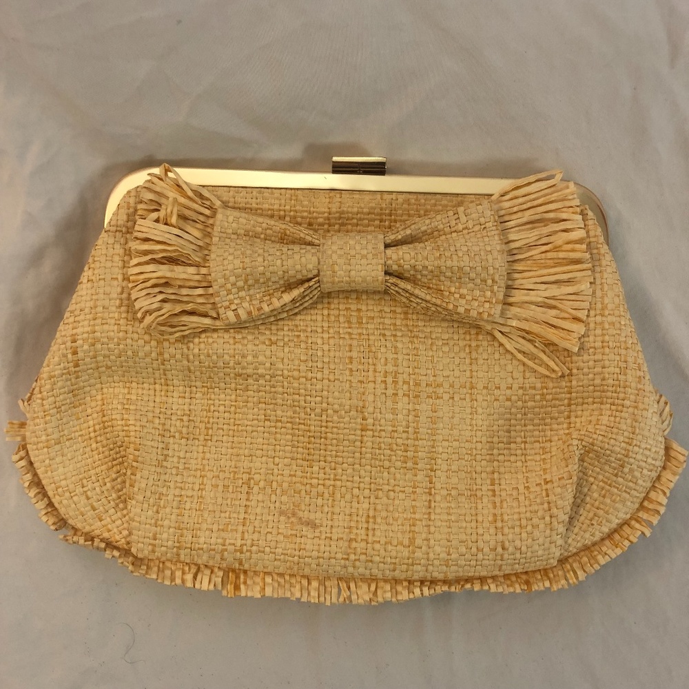 J.Crew Straw clutch